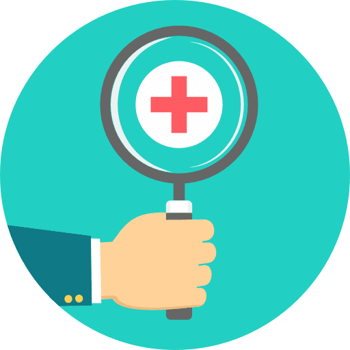Medical magnifying glass medical healthcare and medical icon