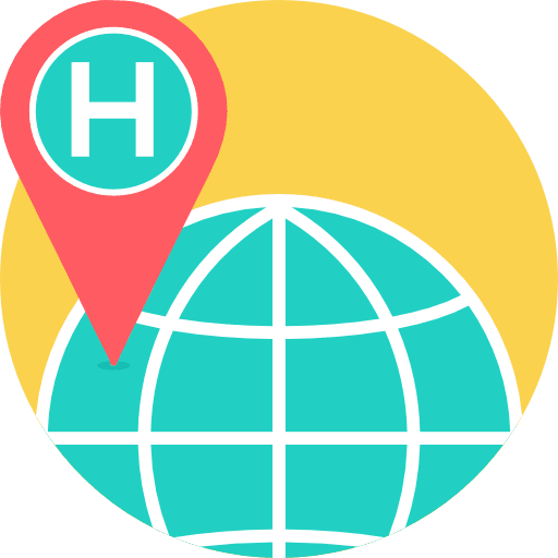 Worldwide earth grid hospital earth globe icon