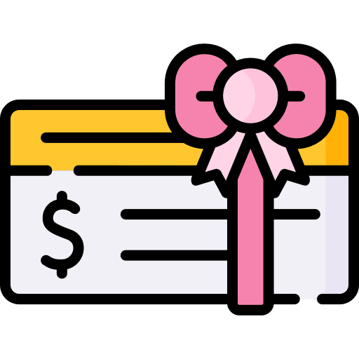 Bank check business and finance bow dollar symbol icon