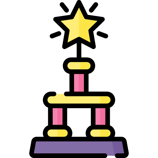 Trophy sports and competition star winner icon
