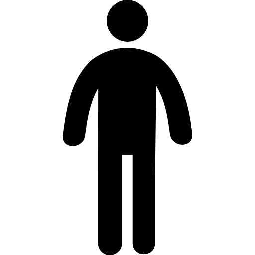 Standing frontal man silhouette stick man man stickman icon