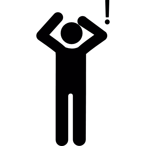 Surprised man human surprise silhouette icon