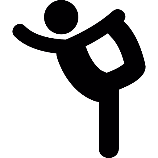 Dancer balance posture on one leg dancing dancer ballet icon