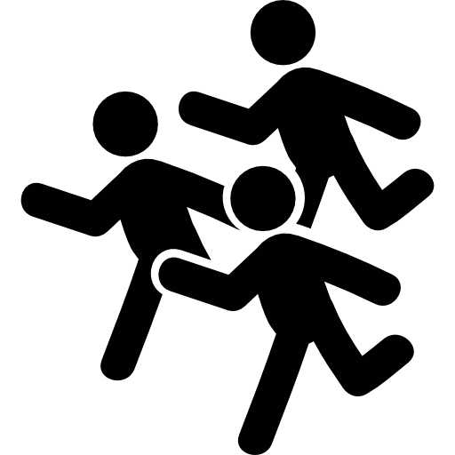 Group of men running run sports sport icon