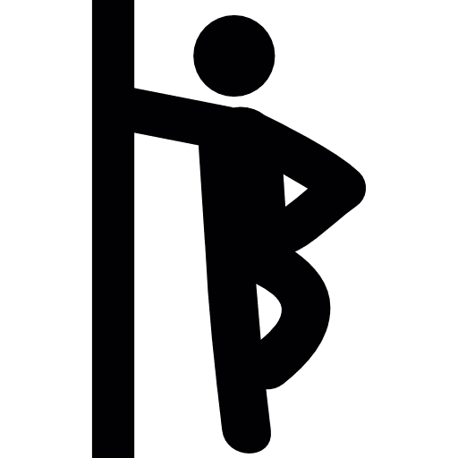 Man leaning against the wall relax posture lean icon