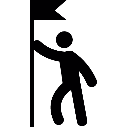 Man with flag independent person people icon