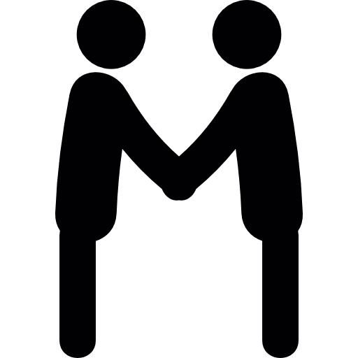 Men couple customer engagement business handshake icon