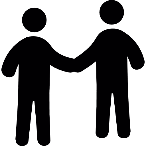 Men shaking hands customer engagement people greeting icon