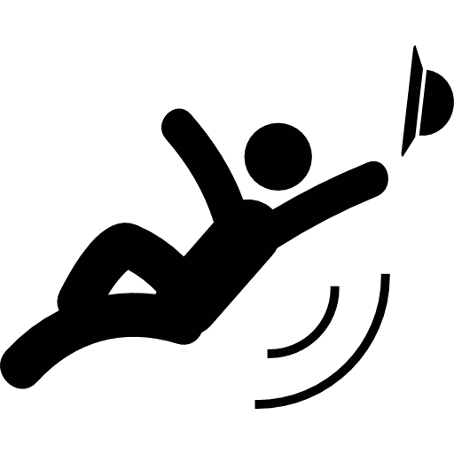 Man losing hat stumbled falling down stumble icon