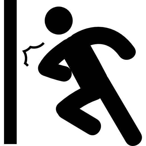 Man pushing a door with his body people body man icon