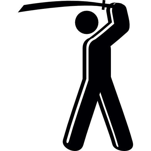 Man with a long thin sword katana swords people icon