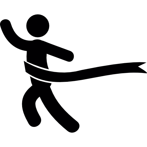 Winning the race runner sports win icon