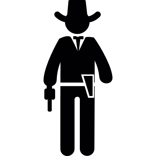 Cowboy with a gun revolver people american icon