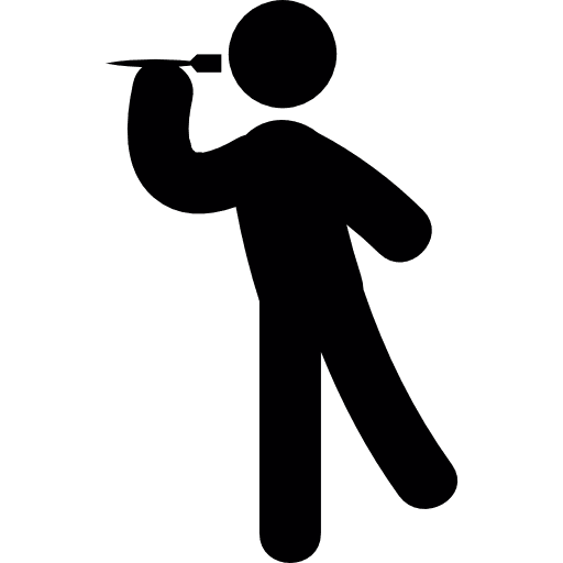 Man throwing a dart dart board man people icon