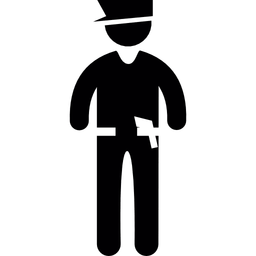 Policeman standing up people police guard icon