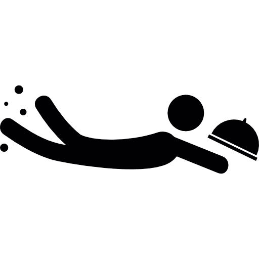 Waiter falling sports waiter fall icon