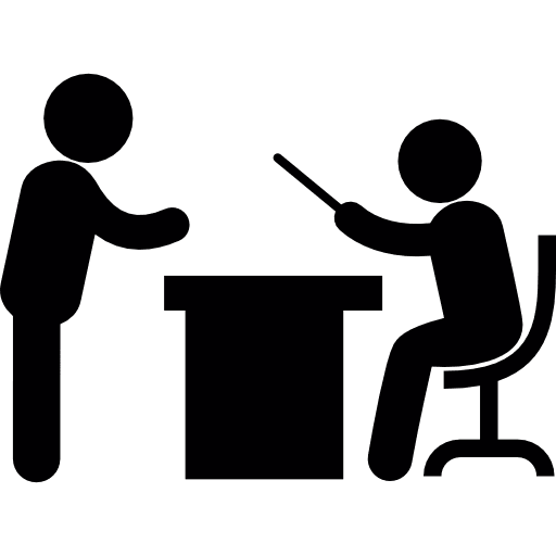 Boss reading a document office document business icon