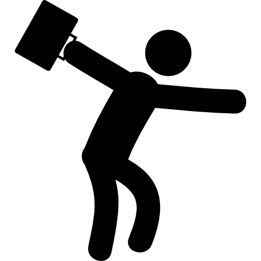 Businessman dancing consumer briefcase book bag icon