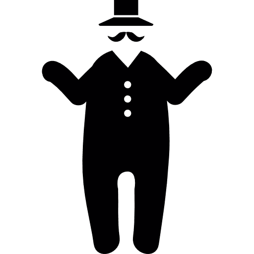 Fat man with hat and moustache moustache elegant man icon