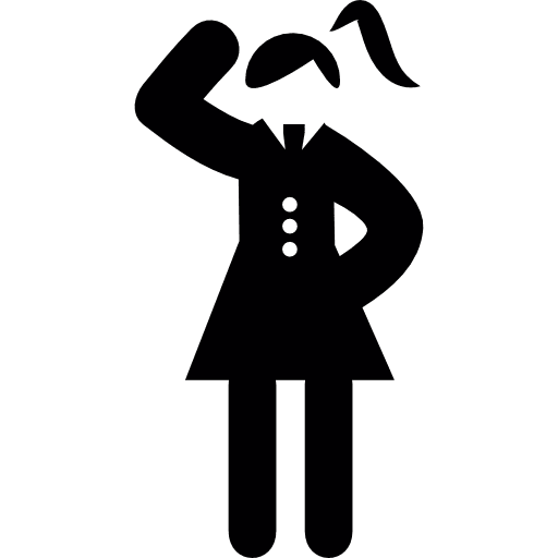 Scholar girl front woman girl people icon