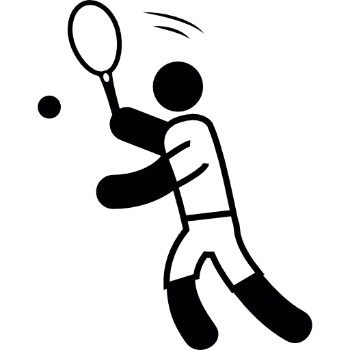 Sportive man playing tennis tennis ball racket tennis icon