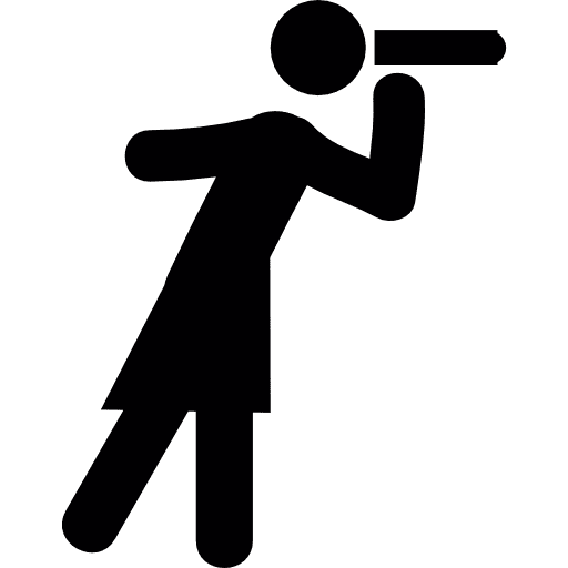 Woman looking by a spyglass woman spy women icon