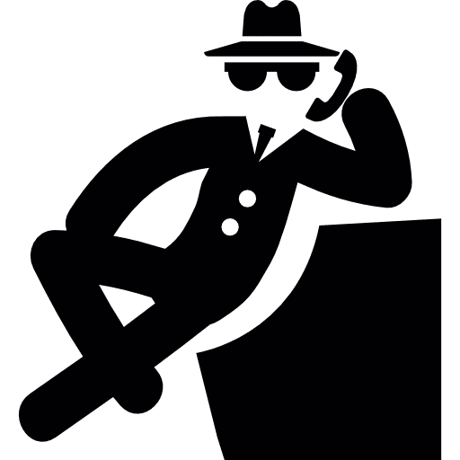 Elegant man talking through phone people telephone communication icon