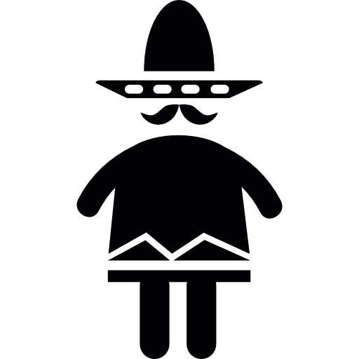 Mexican man  people mexico hat icon