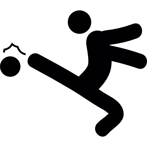 Soccer player kicking the ball football ball sports ball icon