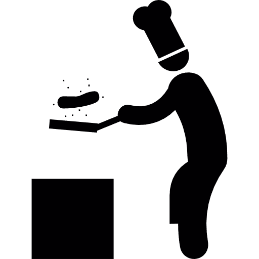 Chef cooking cook frying people icon