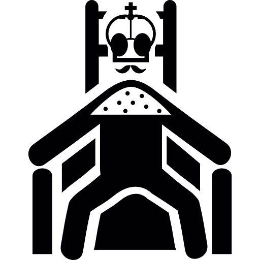 King in his throne throne king monarchy icon