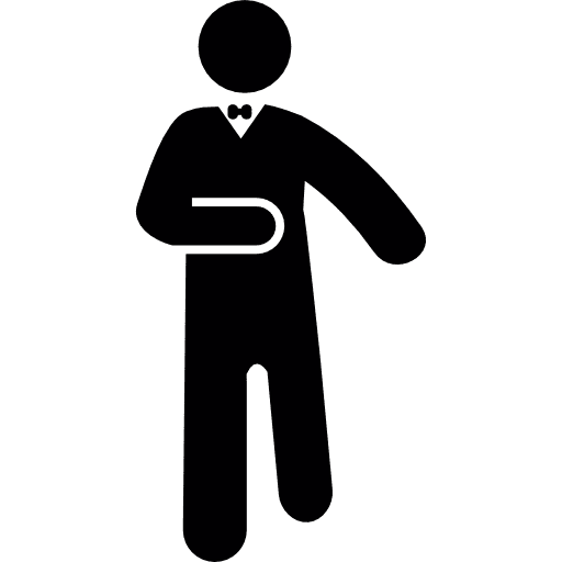 Waiter frontal worker job icon