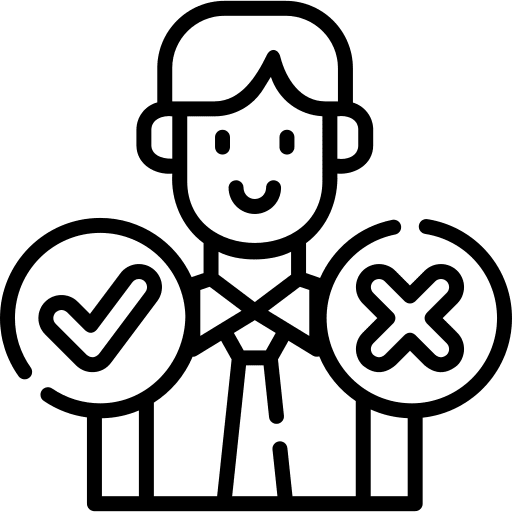 Decision making manager person caucasian icon