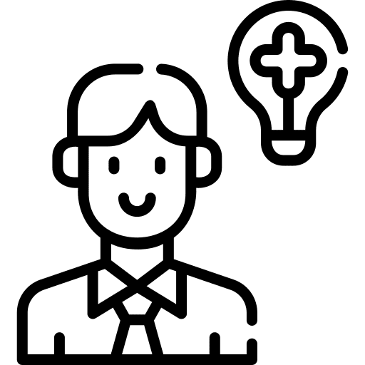 Positive thinking people user mind icon