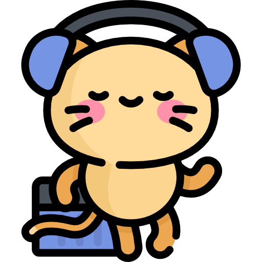 Kitty cat headphone animals icon Kitty cat headphone animals icon