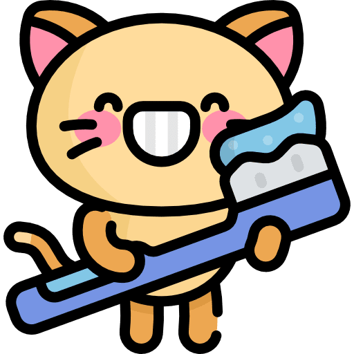Kitty domestic feline teeth brush icon Kitty domestic feline teeth brush icon