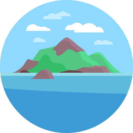 Island summer island landscape icon
