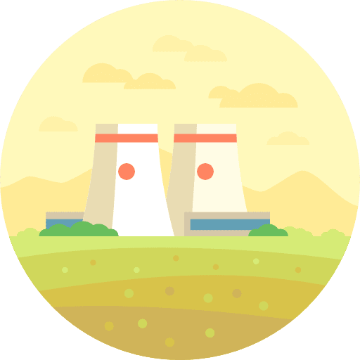 Nuclear plant nuclear buildings chimney icon Nuclear plant nuclear buildings chimney icon