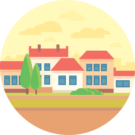 Village empire state building buildings rural icon