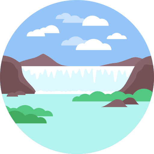 Waterfall natural river landscape icon Waterfall natural river landscape icon