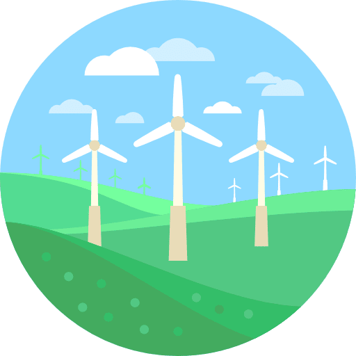 Windmills landscape ecology technology icon Windmills landscape ecology technology icon