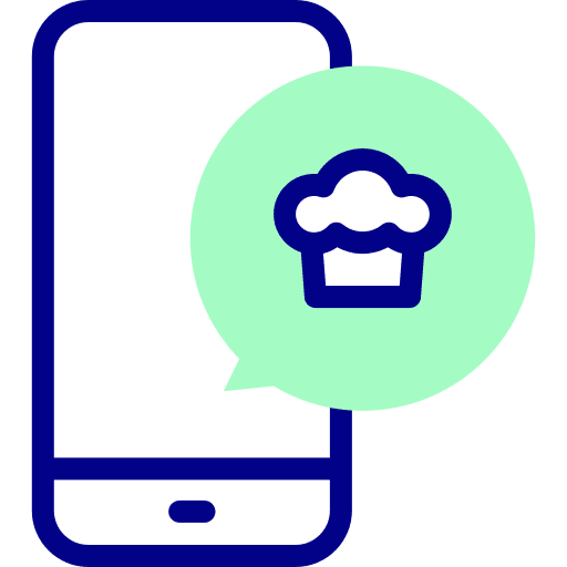 Recipe mobile phone communications technology icon