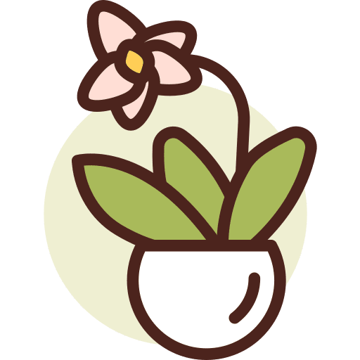 Botanic farming and gardening orchid botanic icon