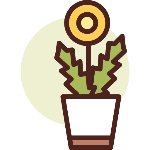 Botanic pot gardening plant icon