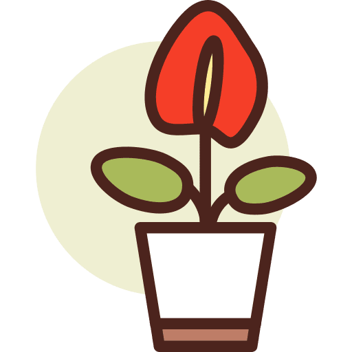 Anthurium botanic plant gardening icon Anthurium botanic plant gardening icon