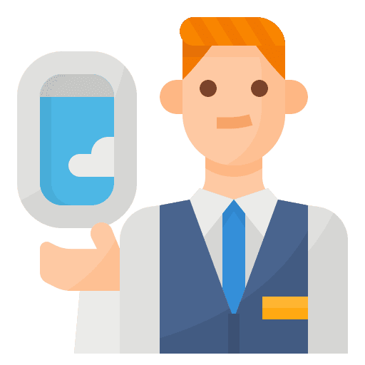 Flight attendant avatar occupation job icon Flight attendant avatar occupation job icon