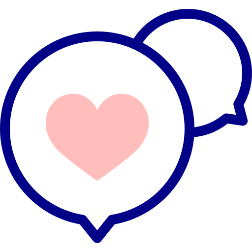 Speech bubble chat box feedback love icon