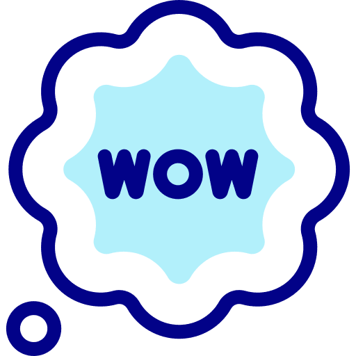 Wow communications calligraphy cloud icon