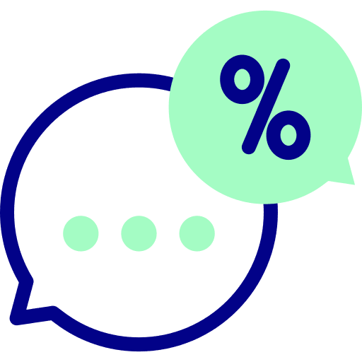 Speech bubble percentage communications speech bubble icon Speech bubble percentage communications speech bubble icon