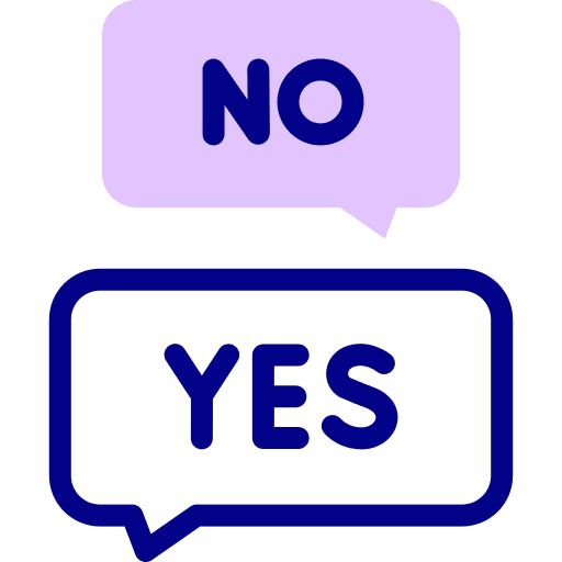 Speech bubble yes no debate icon Speech bubble yes no debate icon